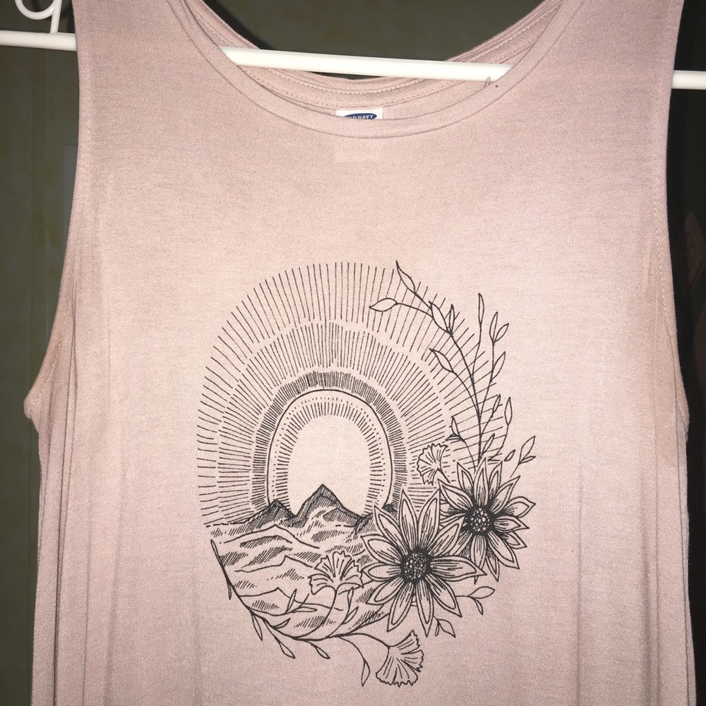 Adventure Black and Mauve Pink Sleeveless Top